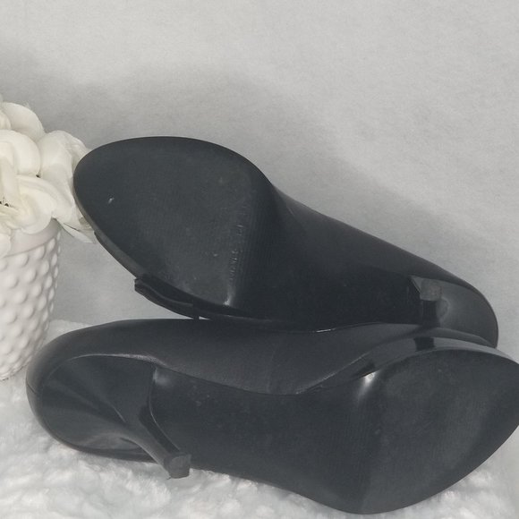 Black-Marc Fisher Peep Toe Leather Platform Pump - Picture 4 of 8